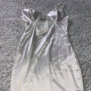 Boohoo white corset dress